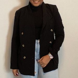 Solid Black Boyfriend Blazer